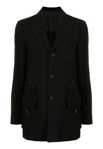 Yohji Yamamoto Blazer mit Kordelzug - Schwarz