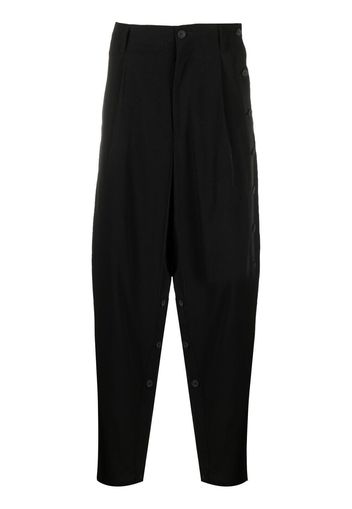 Yohji Yamamoto Leinenhose mit tiefem Schritt - Schwarz