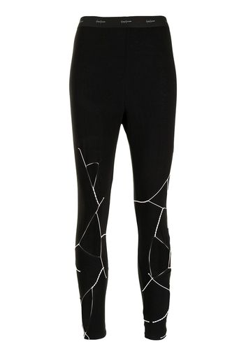 Yohji Yamamoto Leggings mit Logo-Bund - Schwarz