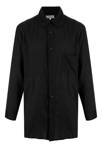 Yohji Yamamoto Oversized-Hemd mit Kragendetail - Schwarz