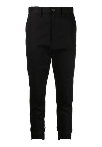 Yohji Yamamoto slim-fit cropped trousers - Schwarz