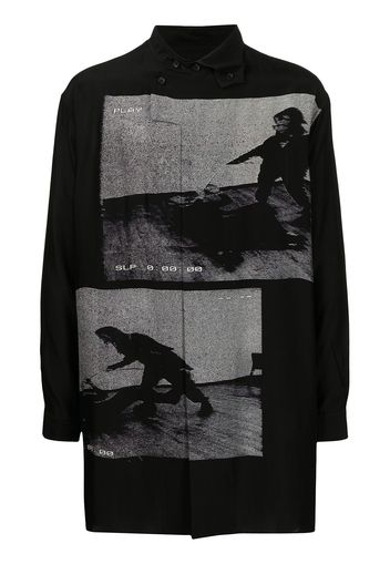 Yohji Yamamoto photo-print silk shirt - Schwarz