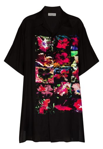 Yohji Yamamoto floral-print silk shirt - Schwarz