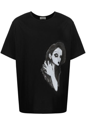 Yohji Yamamoto T-Shirt mit grafischem Print - Schwarz