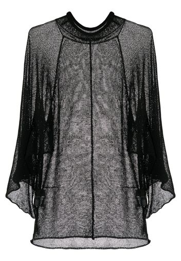 Yohji Yamamoto slit-sleeve fine-knit top - Schwarz