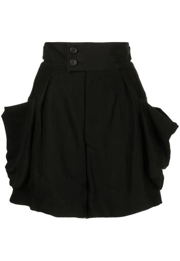 Yohji Yamamoto draped cotton shorts - Schwarz