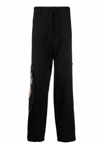 Yohji Yamamoto drawstring straight-leg trousers - Schwarz