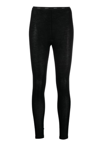 Yohji Yamamoto logo waistband cotton leggings - Schwarz