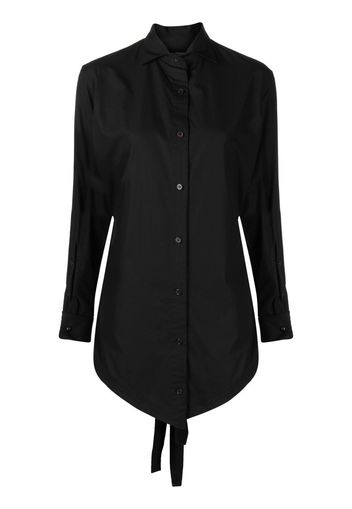 Yohji Yamamoto ribbon-tie blouse - Schwarz