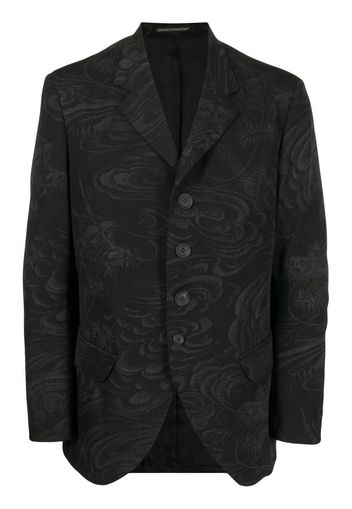 Yohji Yamamoto baroque-print wool single-breasted blazer - Schwarz