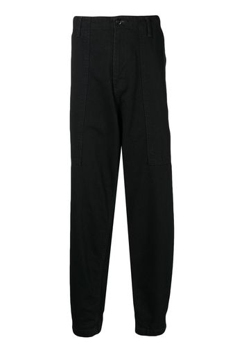 Yohji Yamamoto mid-rise wide-leg cotton trousers - Schwarz