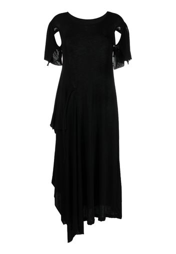 Yohji Yamamoto asymmetric-detail cotton dress - Schwarz