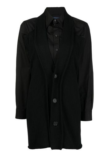 Yohji Yamamoto cardigan-effect long-sleeved shirt - Schwarz