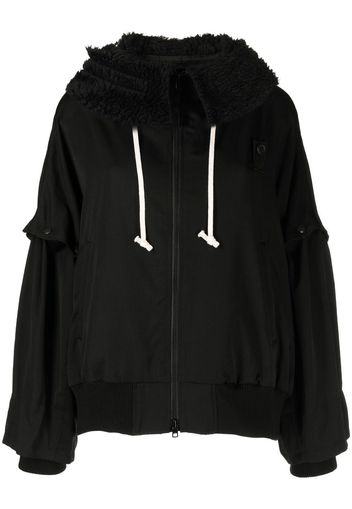 Yohji Yamamoto Hoodie mit Faux Fur - Schwarz