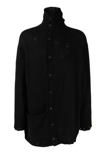 Yohji Yamamoto Cardigan mit Rollkragen - Schwarz