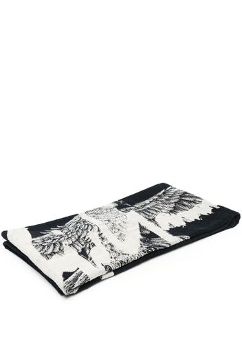 Yohji Yamamoto logo print towel - Schwarz