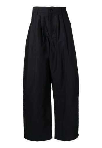 Yohji Yamamoto Gerade High-Waist-Hose - Schwarz