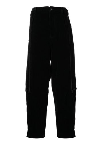 Yohji Yamamoto Bundfaltenhose mit weitem Bein - Schwarz