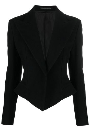 Yohji Yamamoto fitted asymmetric-hem jacket - Schwarz