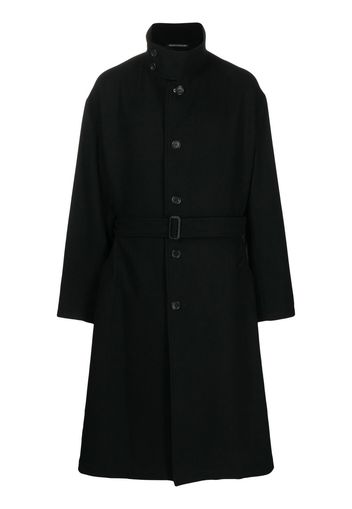 Yohji Yamamoto Einreihiger Mantel mit Gürtel - Schwarz