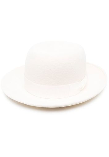 Yohji Yamamoto turn-up brimmed wool hat - Weiß