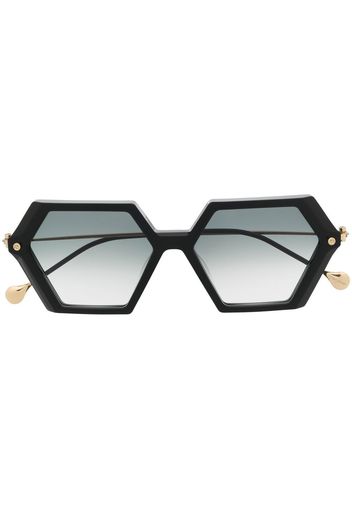 Yohji Yamamoto gradient-lens oversize-frame sunglasses - Schwarz