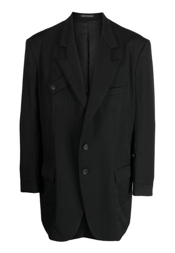 Yohji Yamamoto long-sleeve single-breasted blazer - Schwarz