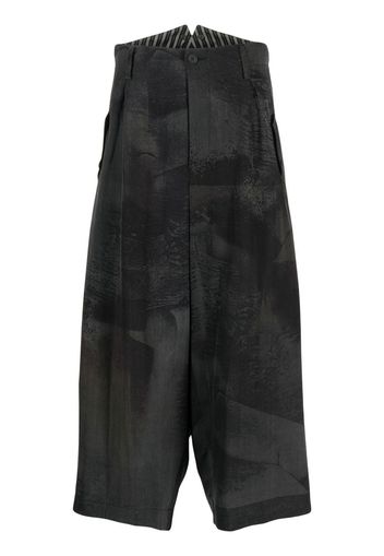 Yohji Yamamoto cropped wide-leg trousers - Schwarz