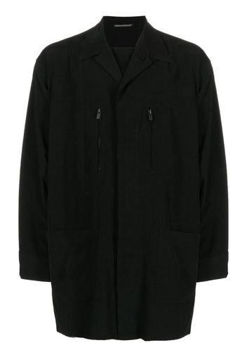 Yohji Yamamoto Hemdjacke mit Reißverschlusstaschen - Schwarz