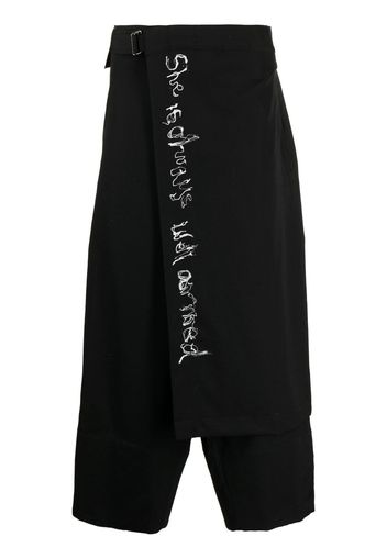 Yohji Yamamoto Gewickelte Cropped-Hose - Schwarz