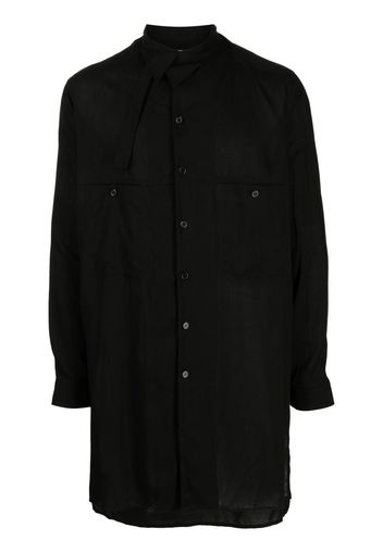 Yohji Yamamoto Hemd mit asymmetrischem Kragen - Schwarz