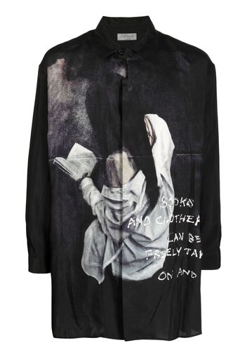 Yohji Yamamoto Hemd mit grafischem Print - Schwarz