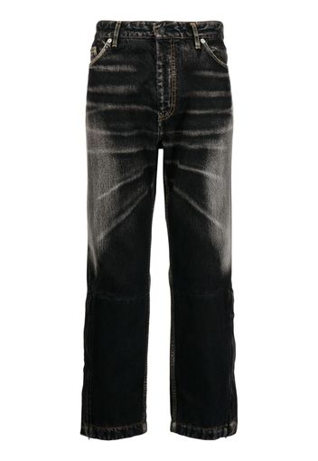 Yohji Yamamoto Cropped-Hose mit Tragefalten - Schwarz