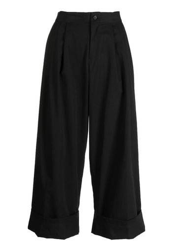 Yohji Yamamoto Hose mit Falten - Schwarz