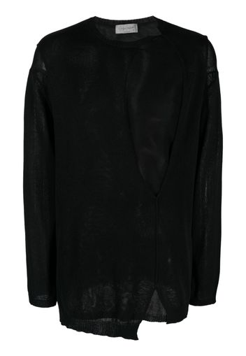 Yohji Yamamoto cut-out long-sleeve jumper - Schwarz