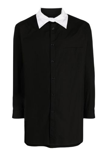 Yohji Yamamoto detachable contrasting-collar shirt - Schwarz