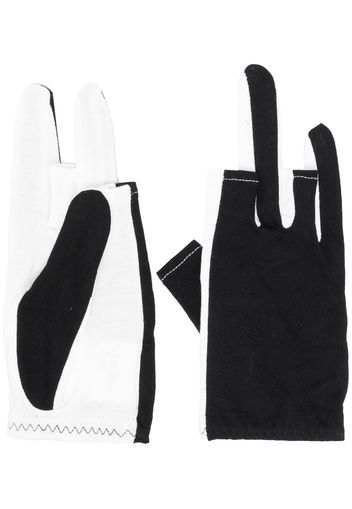 Yohji Yamamoto contrasting panelled cotton gloves - Schwarz