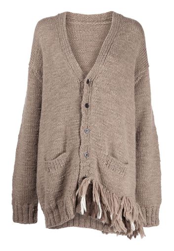 Yohji Yamamoto purl-knit V-neck cardigan - Braun