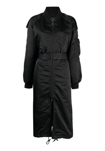 Yohji Yamamoto zipped belted oversized coat - Schwarz