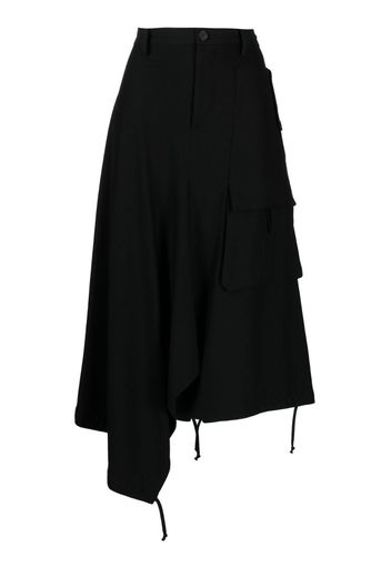 Yohji Yamamoto Asymmetrischer Midirock - Schwarz