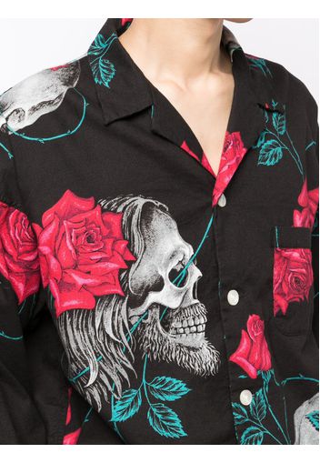 Yohji Yamamoto Wildside skull-print cotton shirt - Schwarz