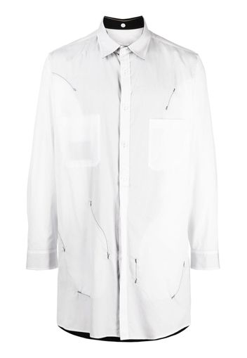 Yohji Yamamoto graphic-print cotton shirt - Weiß