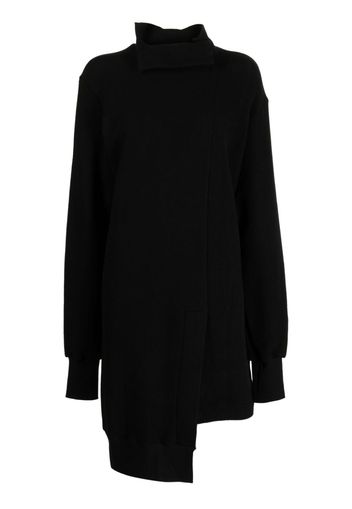 Yohji Yamamoto asymmetric long-sleeve minidress - Schwarz