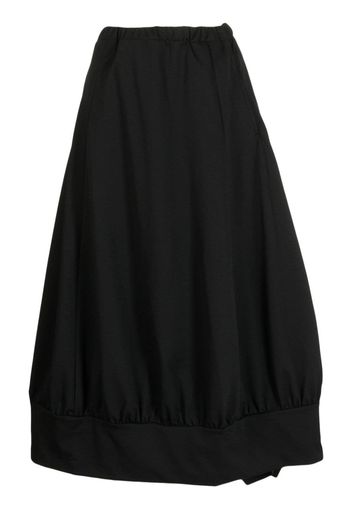 Yohji Yamamoto asymmetric high-waist midi skirt - Schwarz