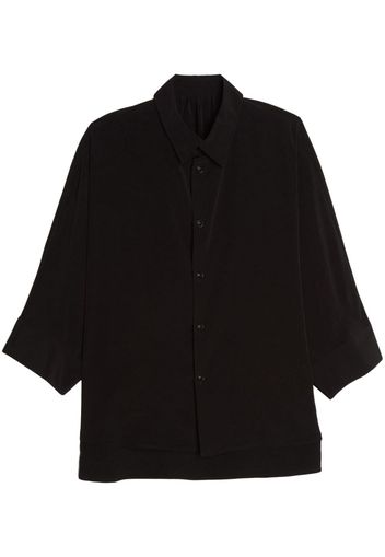 Yohji Yamamoto long-sleeve button-up shirt - Schwarz