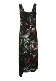 Yohji Yamamoto Kleid mit Blumen-Print - Schwarz