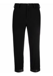 Yohji Yamamoto cropped leather-cuff trousers - Schwarz