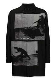 Yohji Yamamoto photo-print silk shirt - Schwarz