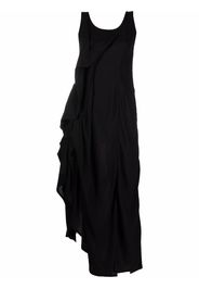 Yohji Yamamoto ruffle-trim detail dress - Schwarz