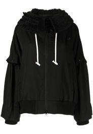 Yohji Yamamoto Hoodie mit Faux Fur - Schwarz